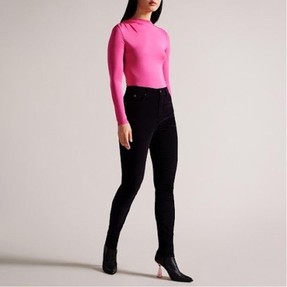 Ted Baker London Size 26 Black Velour Skinny Jeans Pants